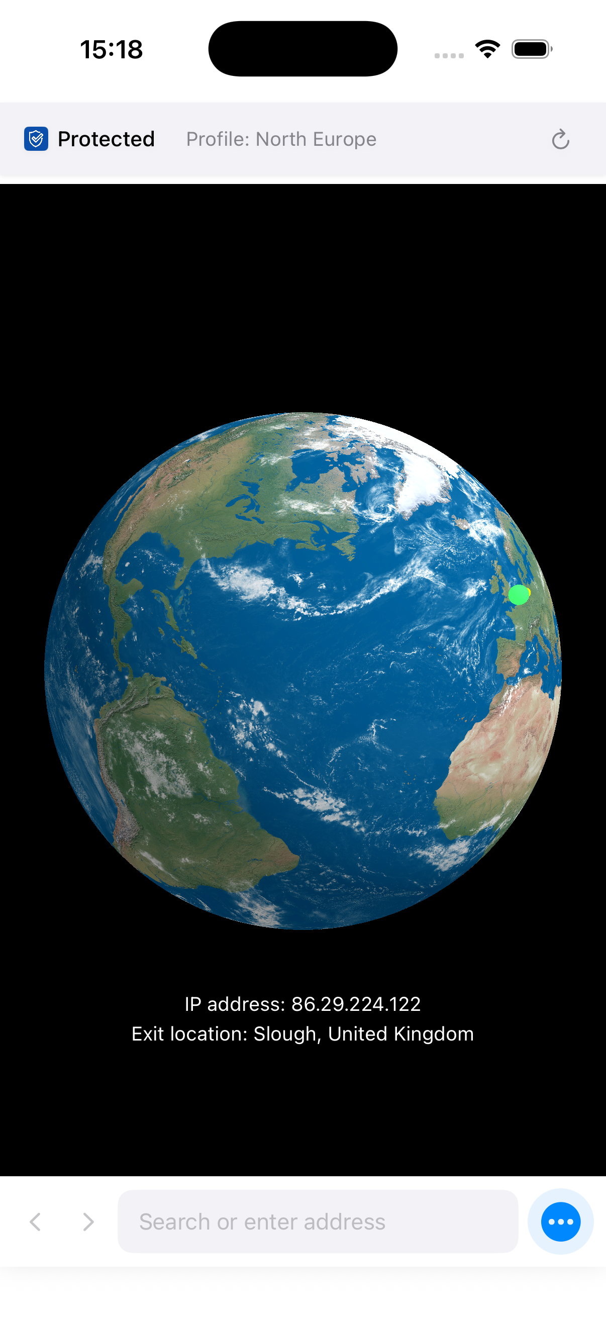 DeeperGuard App - Secure VPN Connection Interface